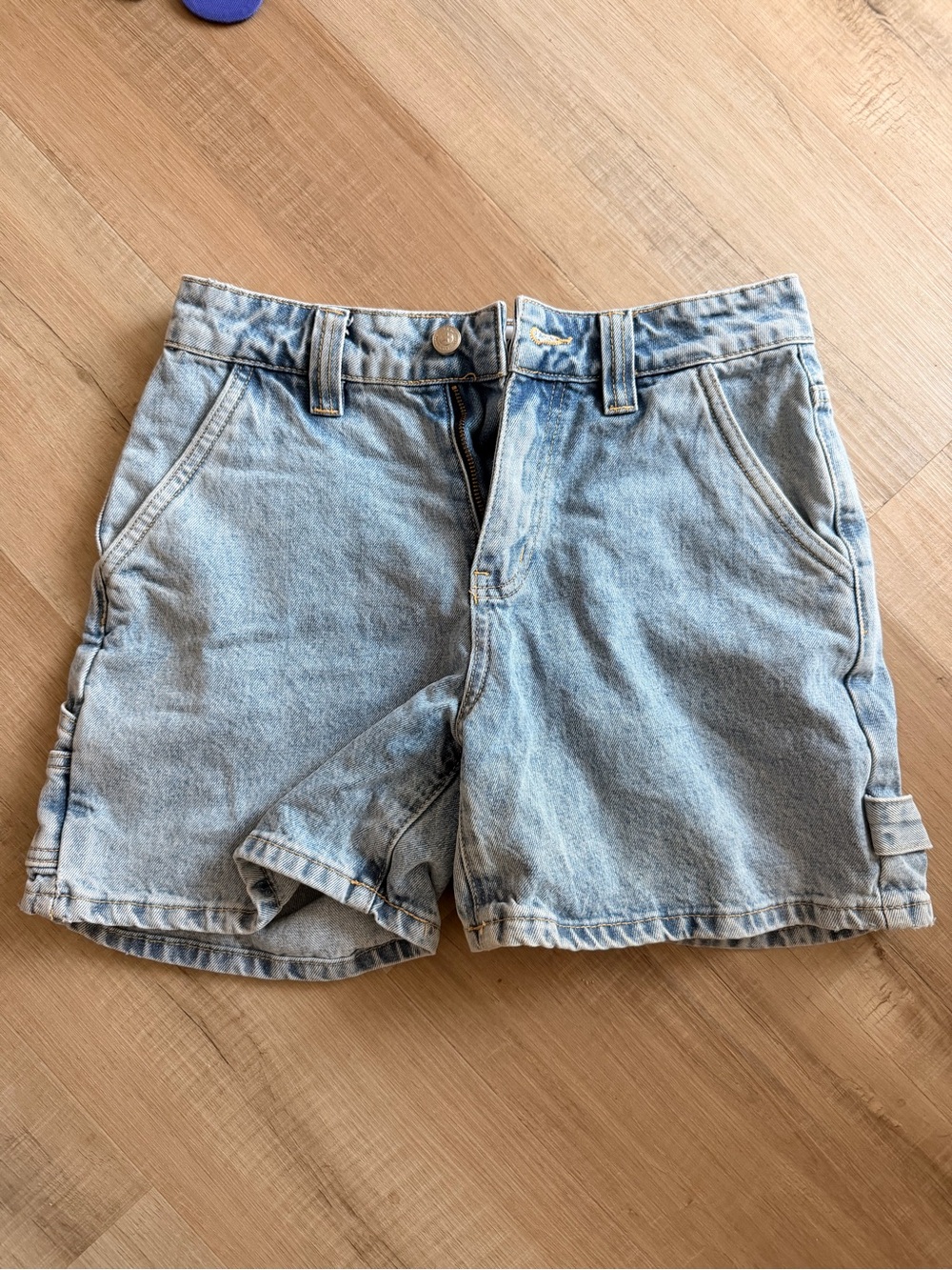 Princess Polly Light Blue High-Rise Denim Shorts